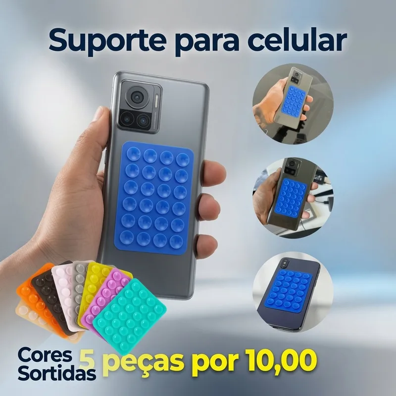 Outros Suporte Para Celular Ventosa KIT COM 5