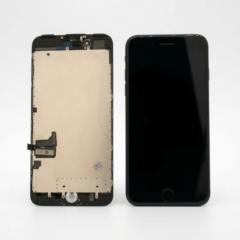 Apple Tela iPhone 7 Plus Vivid Preto Display LCD Sem Aro + Película