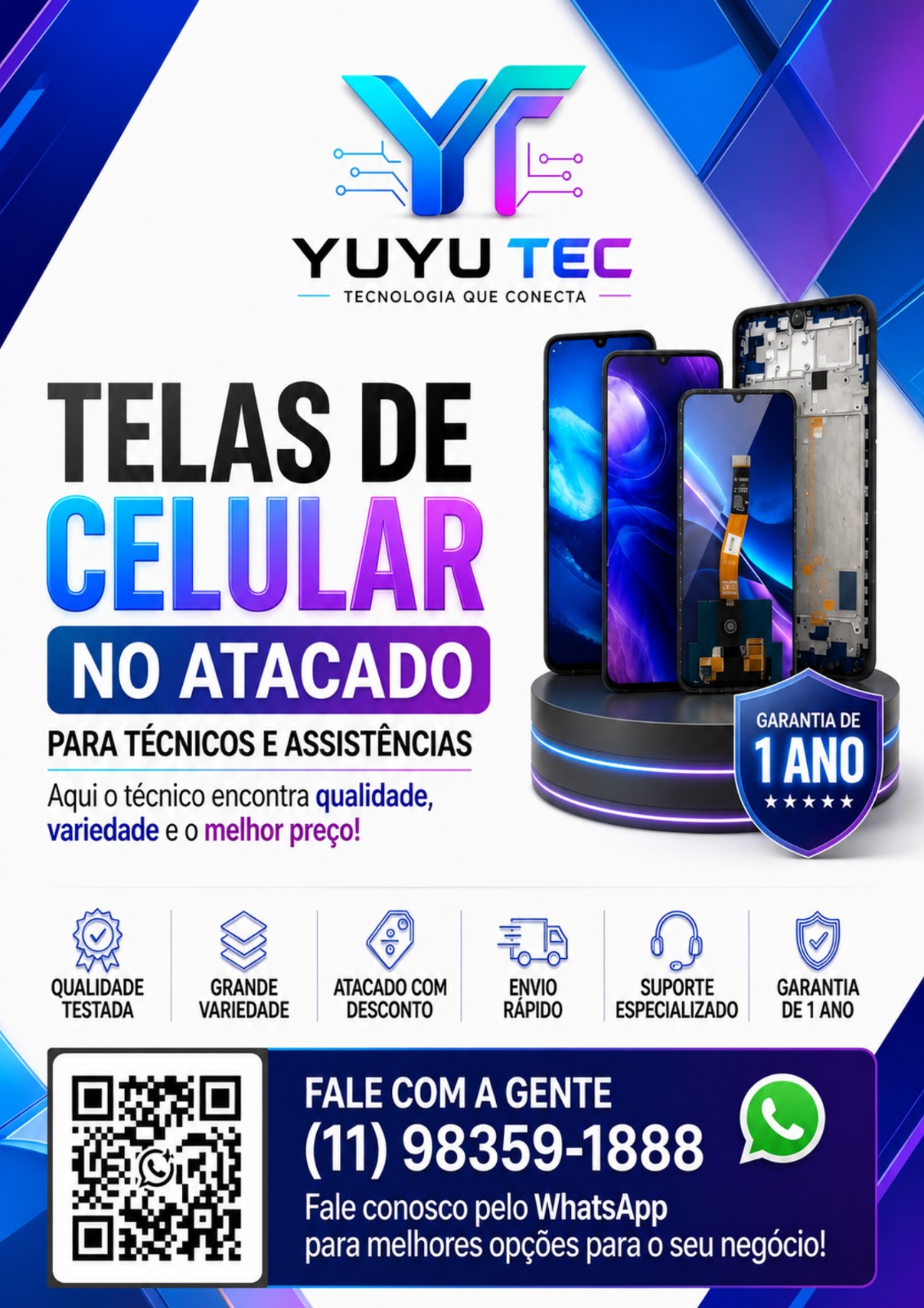 Campanha YUYU TEC de telas para celular no atacado